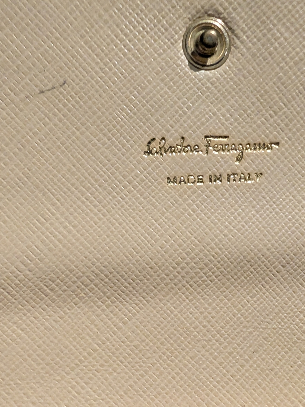 Salvatore Ferragamo Cream Leather Continental Wallet with Gold Hardware - Picture 6 of 6